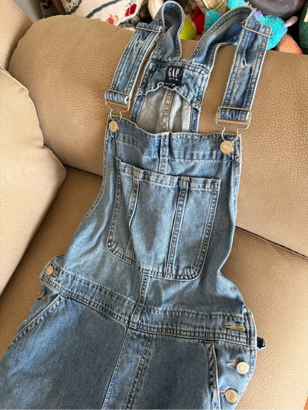 GAP Blue Denim Overalls with Front Bib Pocket
